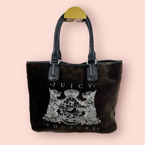 Vintage Juicy Couture Brown Tote with Scottie Logo - Picture 1 of 8